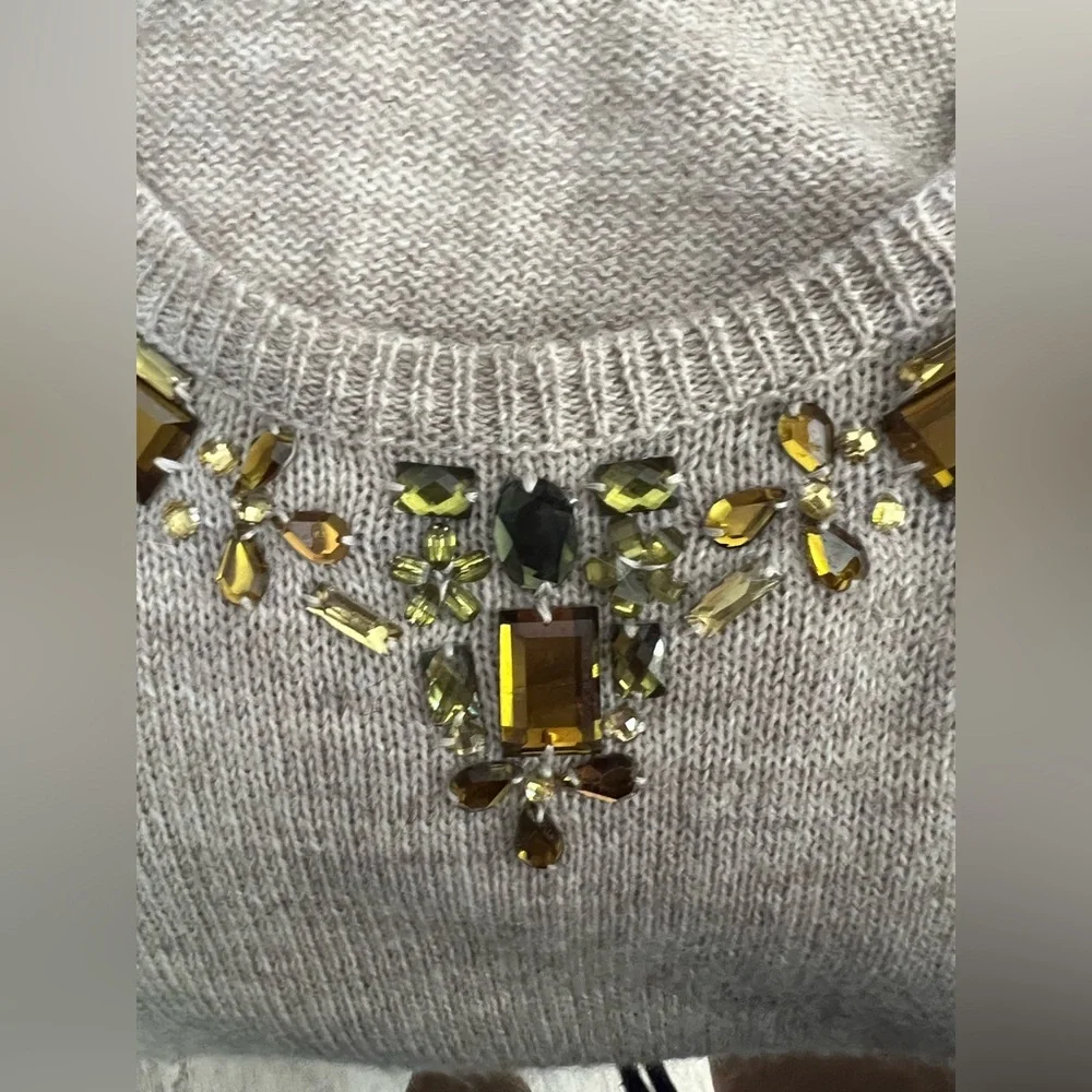 J. Crew Jeweled Wool blend Women's Top Sz S